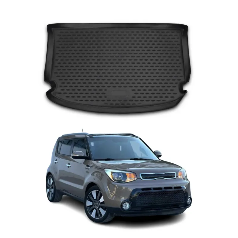 Kofferraummatte Kofferraumwanne für Kia Soul 2014-2020 Gummi TPE Schwarz