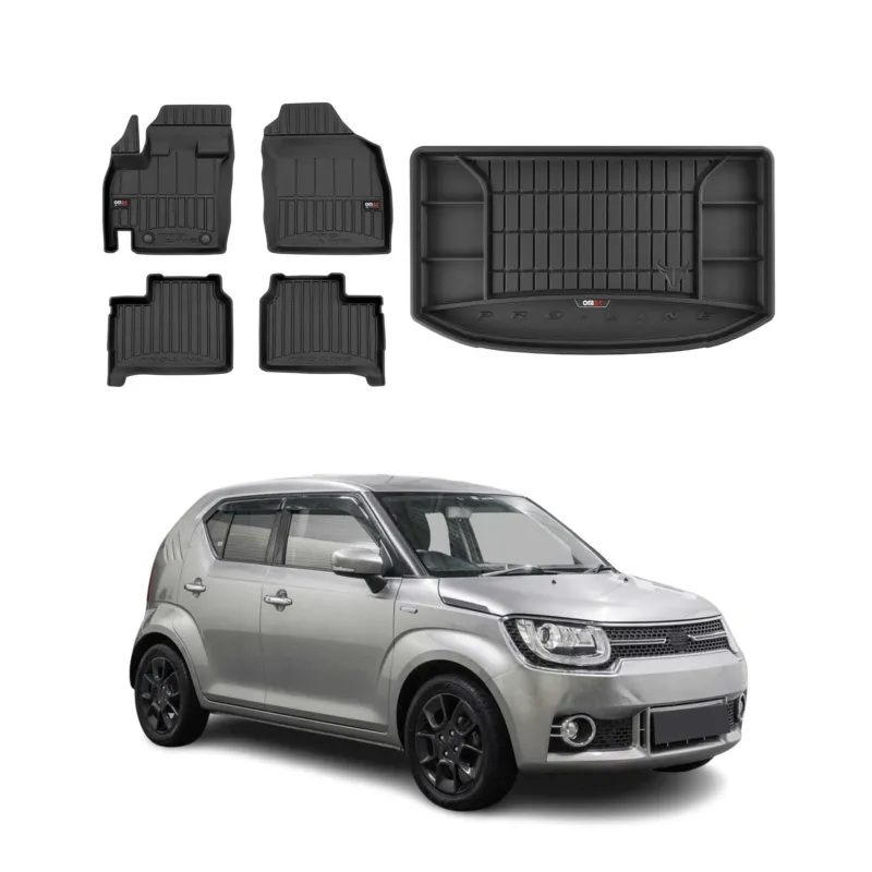 OMAC Fußmatten & Kofferraumwanne Set für Suzuki Ignis 3 2016-2026 Gummi 5x