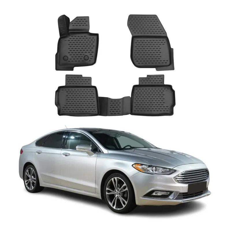 OMAC Gummimatten Fußmatten für Ford Mondeo 5 2014-2022 Limo Turnier Schwarz 4X