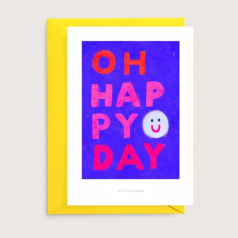 Mini-Kunstdruck 'OH HAPPY DAY' Karte mit Briefumschlag