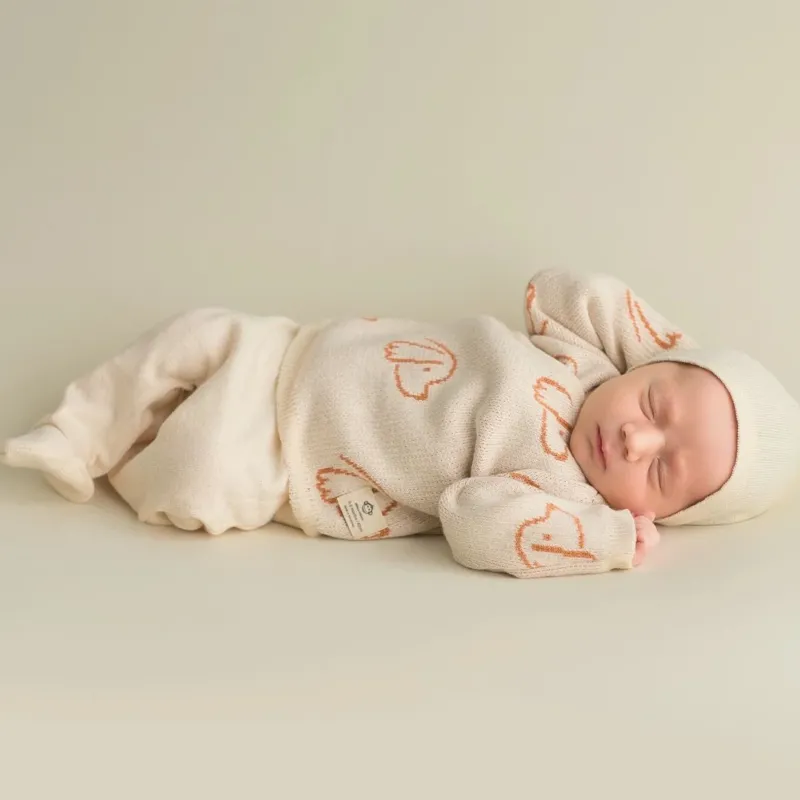 Neugeborenen Set 4-teilig 'Puppy' cremefarben