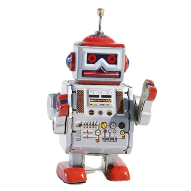 Aufziehspielzeug Roboter 'Leader' silber/rot