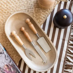 SET VAN 3 - Kaasmesjes Acacia Bruin - Things I Like Things I Love