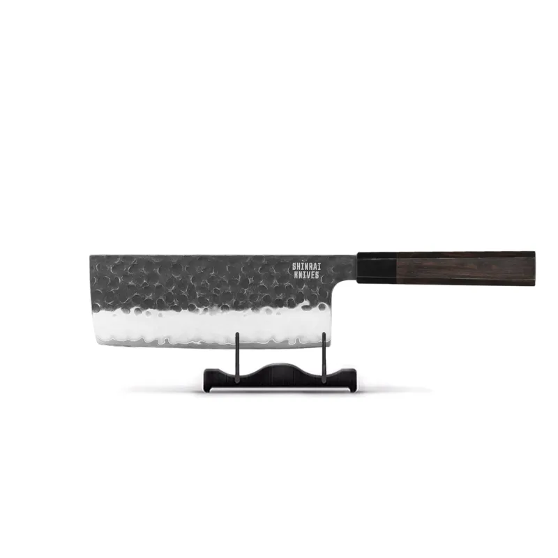 Shinrai Knives - Blackout Edition Damascus Nakiri mes 18 cm Shinrai Knives