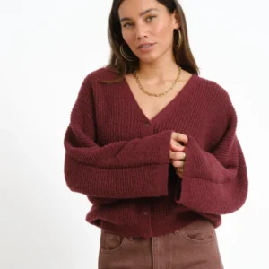 Topshop Rene Cardigan Knit Burgundy - Things I Like Things I Love