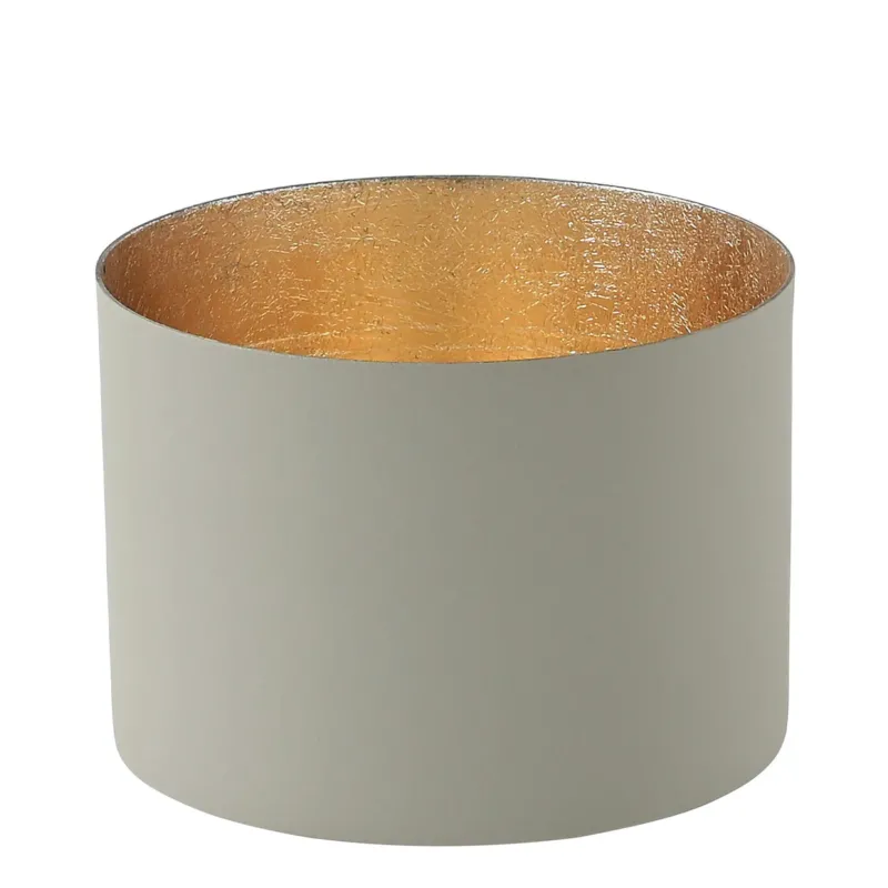 Windlicht Chennai coolgrey-goldfarben mittel